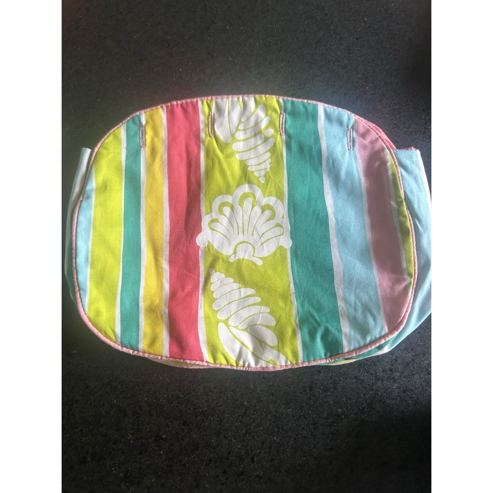 VTG Lilly Pulitzer Wood Handle Bermuda Bag with four Additional button on covers - Picture 4 of 16